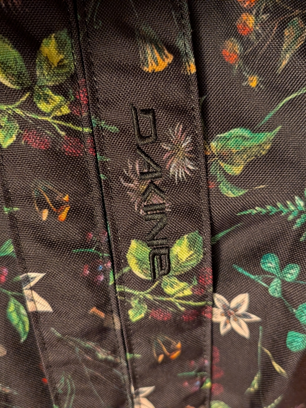 Dakine Black Floral Mini Backpack with Green Leaf Accents - Picture 6 of 6